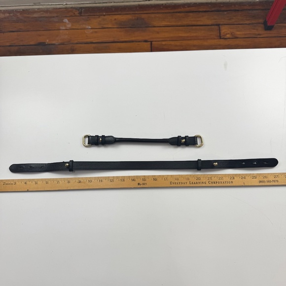 Burberry black skinny double gold buckle belt